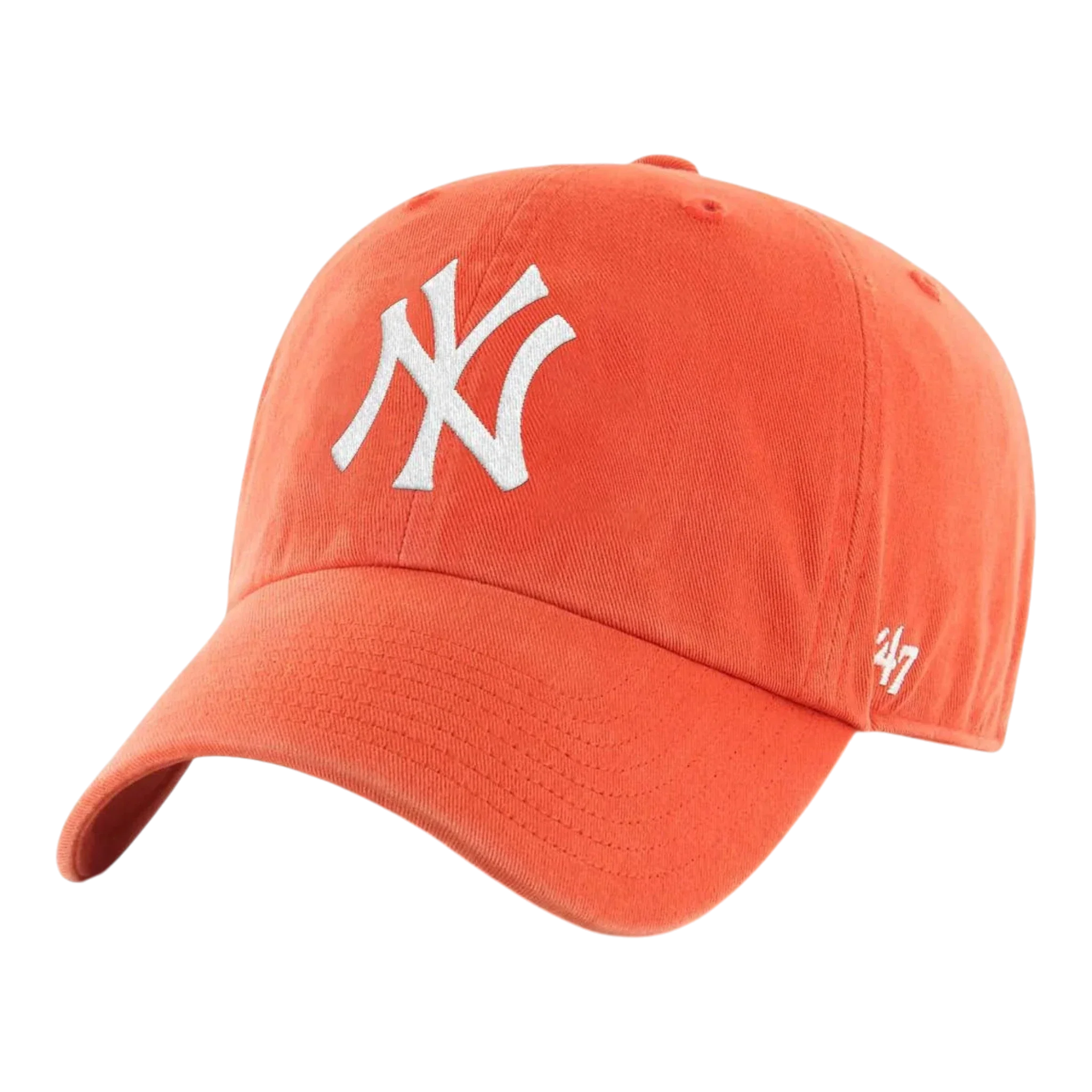 47 Brand Clean Up New York Yankees Strapback Hat — Grapefruit Adjustable Cap