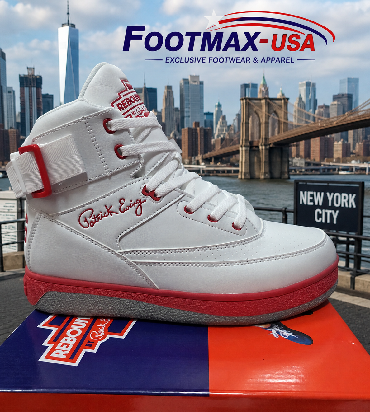 Patrick Ewing 33 Hi-Orion Rebound - 1RBE001-123 (White / Red / Grey) — product view 1