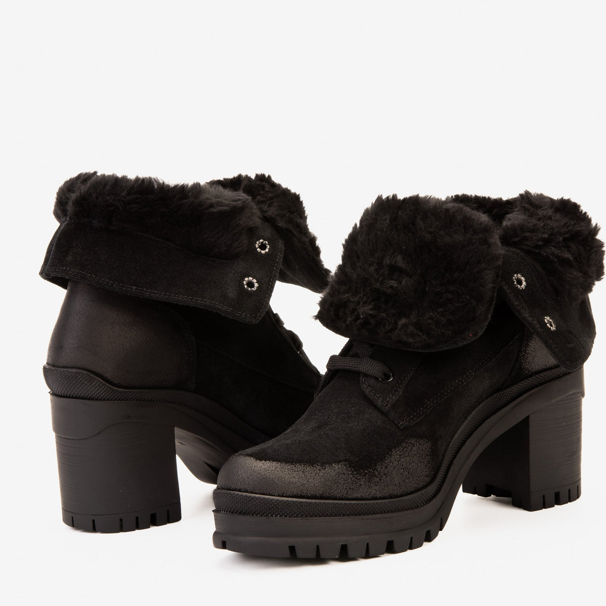 Vinci Leather The Elera Black Leather Block Heel Women Boot – product view 4