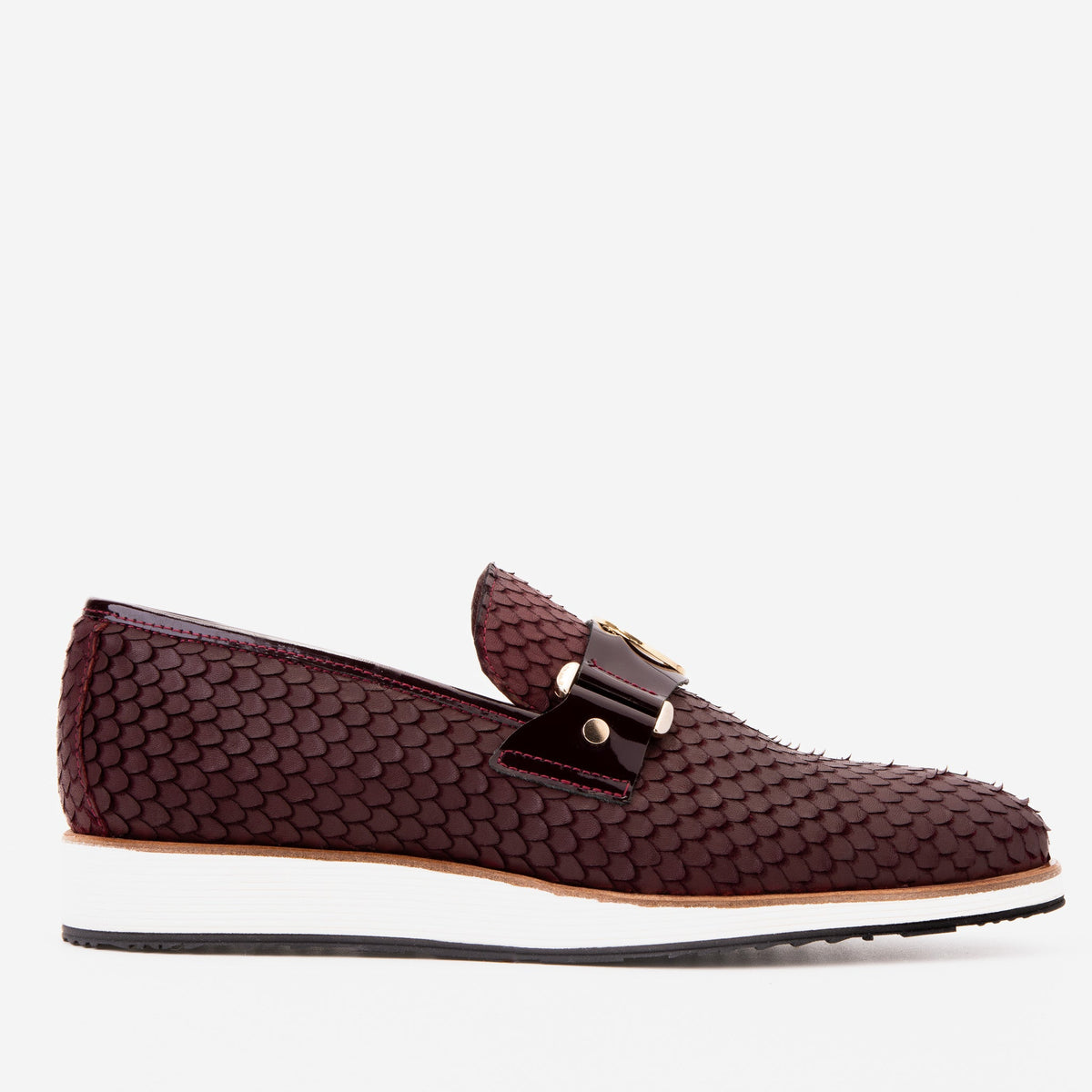 Vinci Leather The Legacy Burgundy Leather Men Casual Loafer Shoe – product view 1