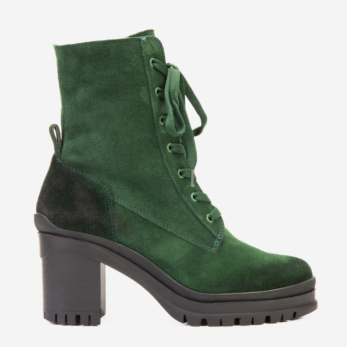 Vinci Leather The Elera Green Leather Block Heel Women Boot – product view 1