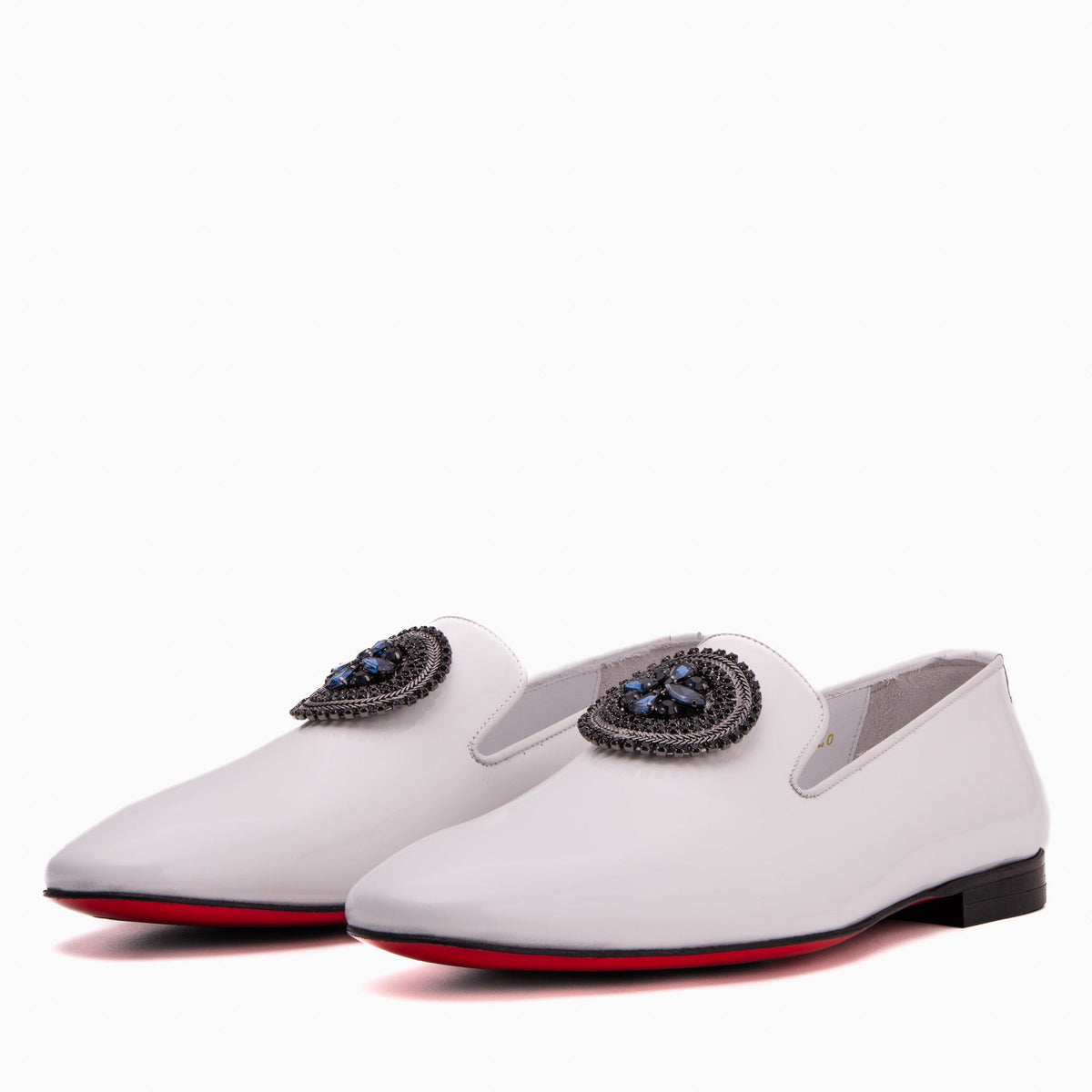 Vinci Leather The Pombe White Patent Leather Dress Slip-on Loafer Men Shoe – product view 2