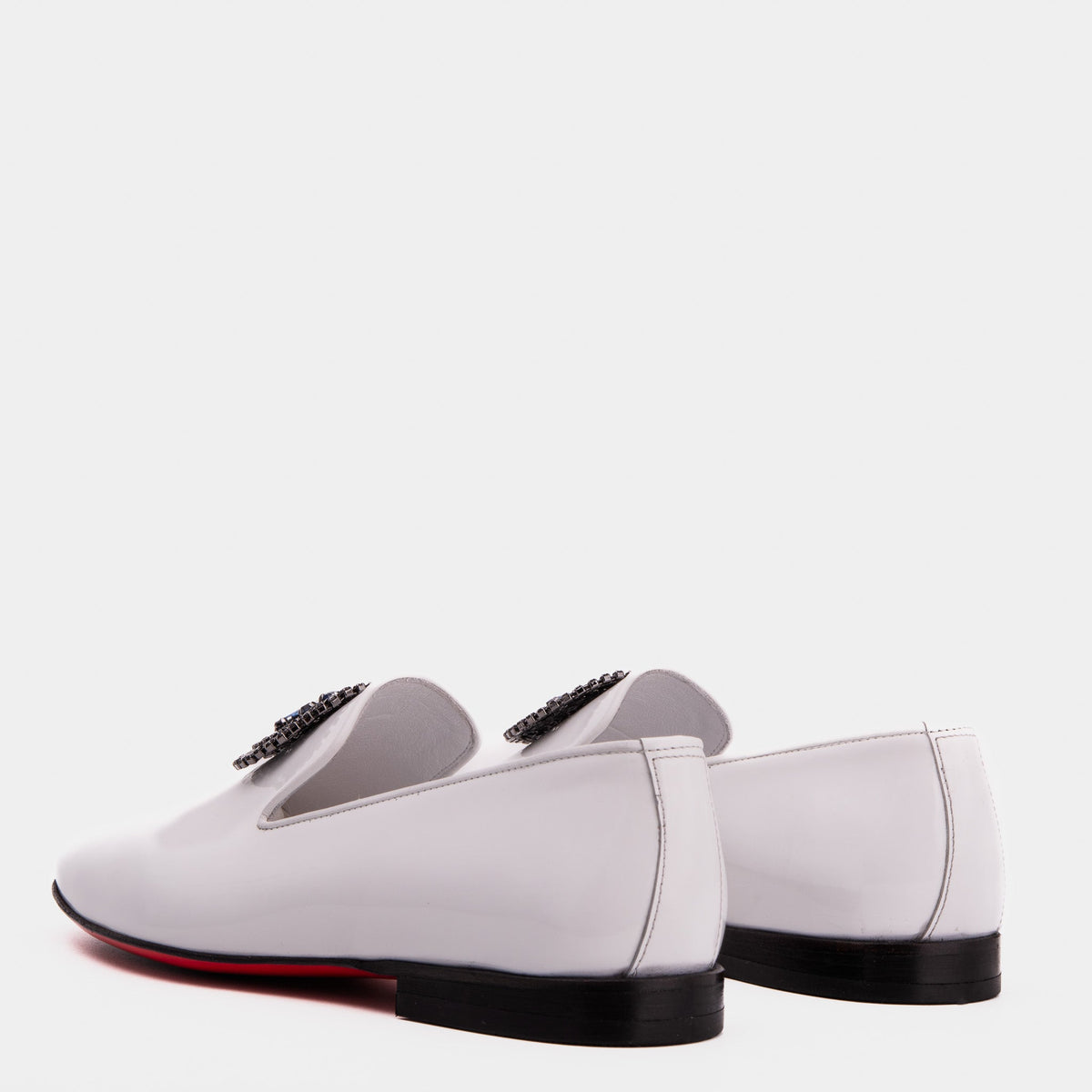 Vinci Leather The Pombe White Patent Leather Dress Slip-on Loafer Men Shoe – product view 4