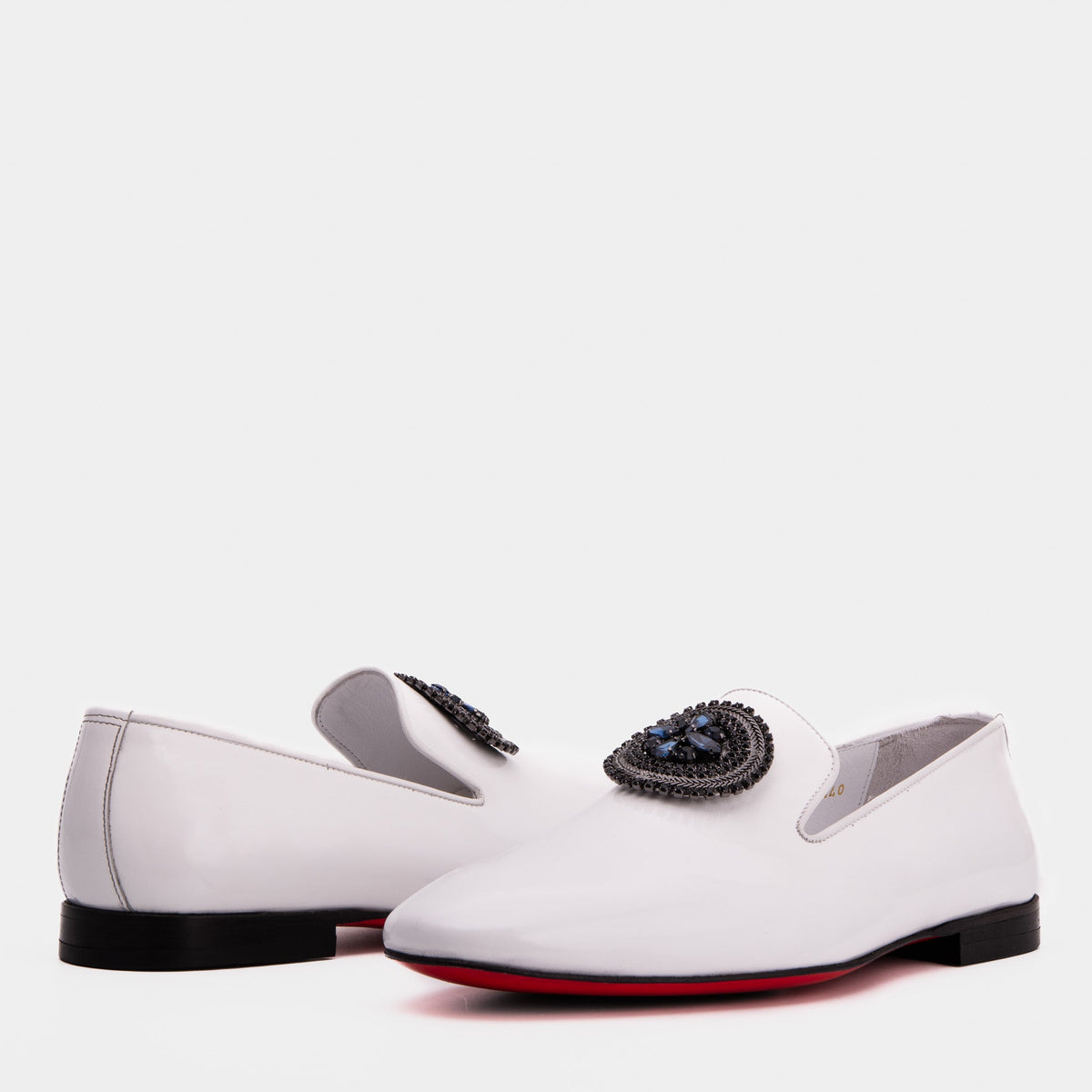 Vinci Leather The Pombe White Patent Leather Dress Slip-on Loafer Men Shoe – product view 5