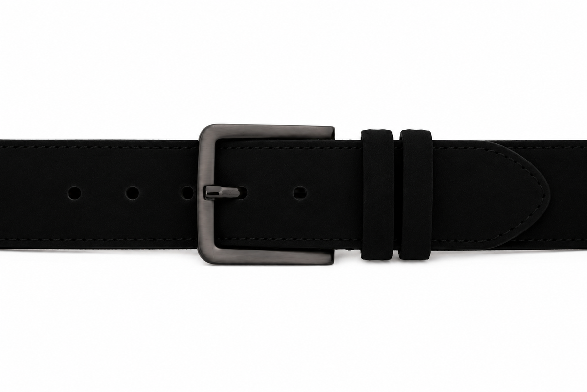 Vinci Leather The Bari Black Suede Leather Belt – product view 3