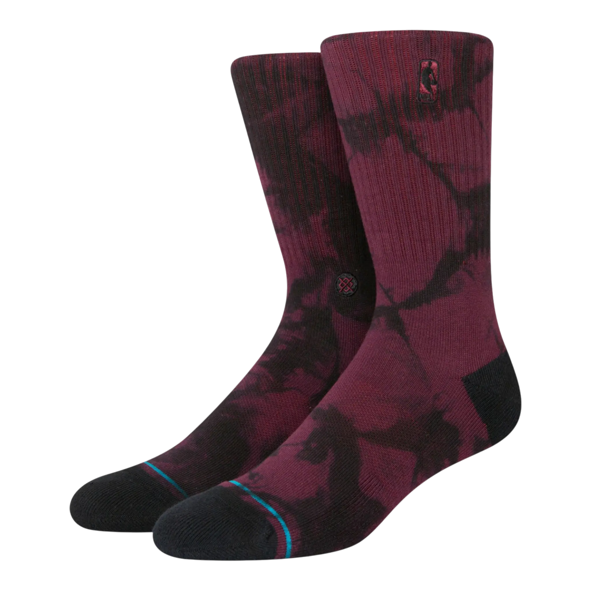 Stance x NBA Logoman Dye Men Crew Socks Maroon