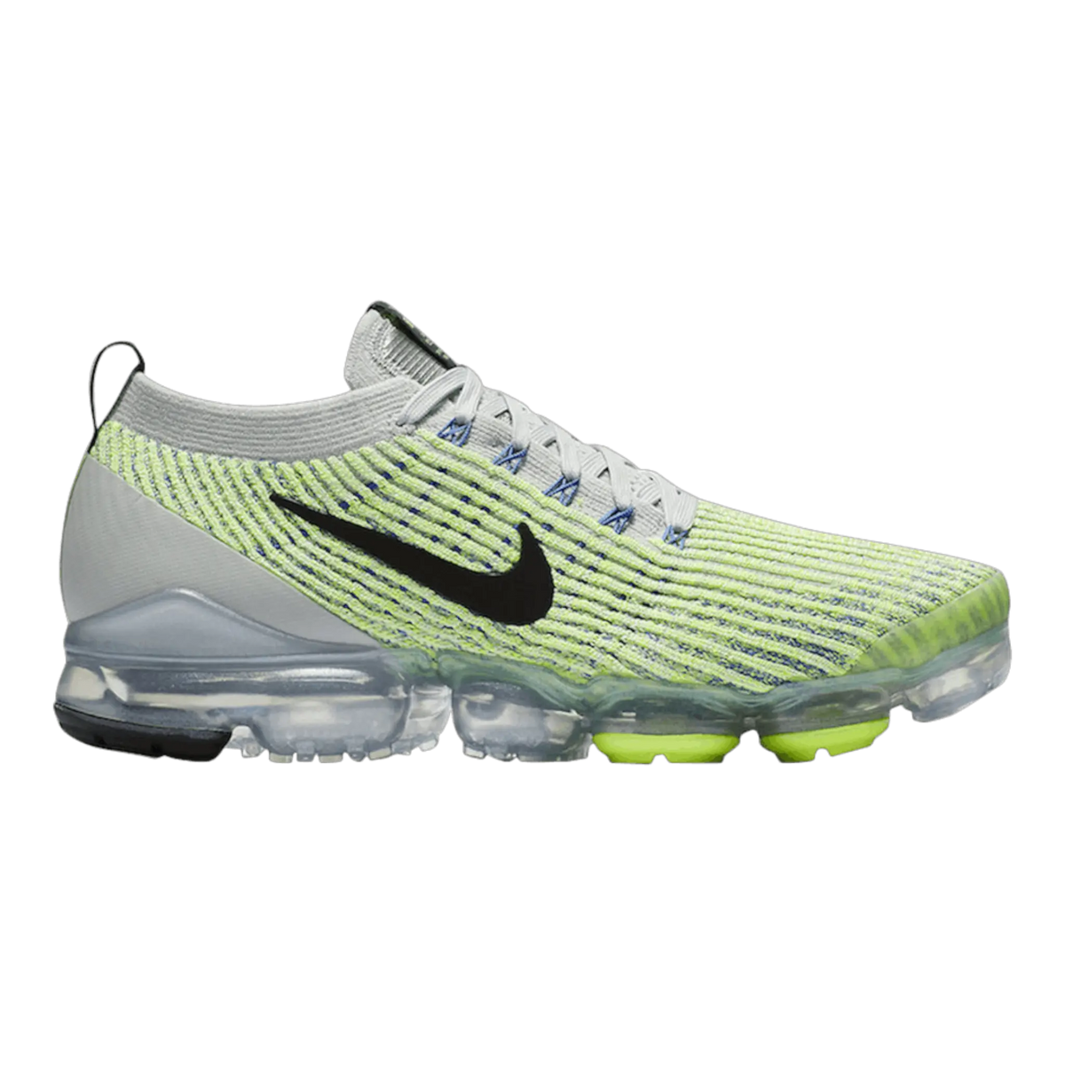 Nike Air Max Vapormax Flyknit 3 Men Running Sneakers Light Silver/Black-Volt Glow – product view 1
