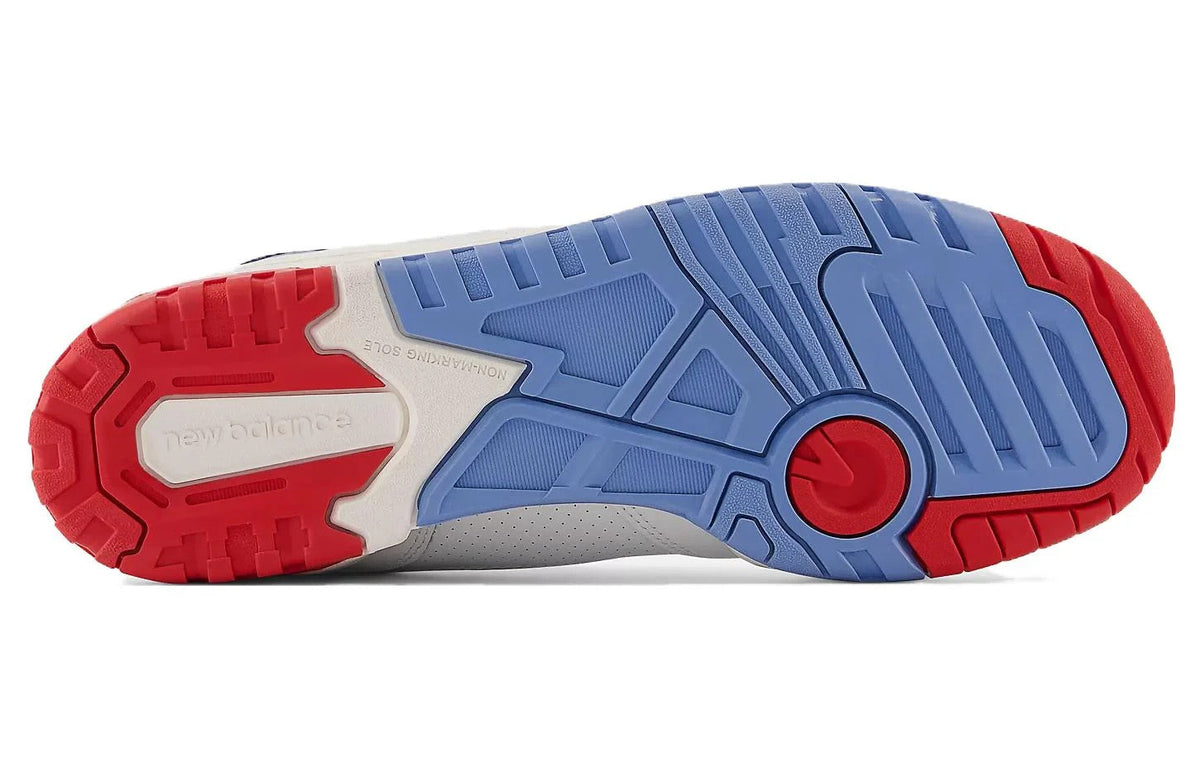 New Balance 550 Men's Sneakers — True Red/White Leather Low-Top
