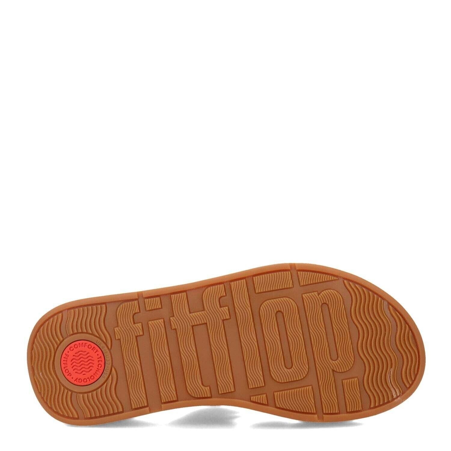 FitFlop F Mode Cork Flatform Toe Post Women's Slides — Silver Leather