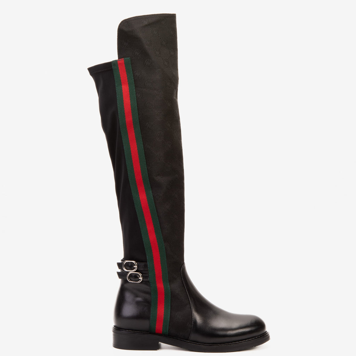 Vinci Leather The Gallant Black Leather Knee-High Boot – product view 1