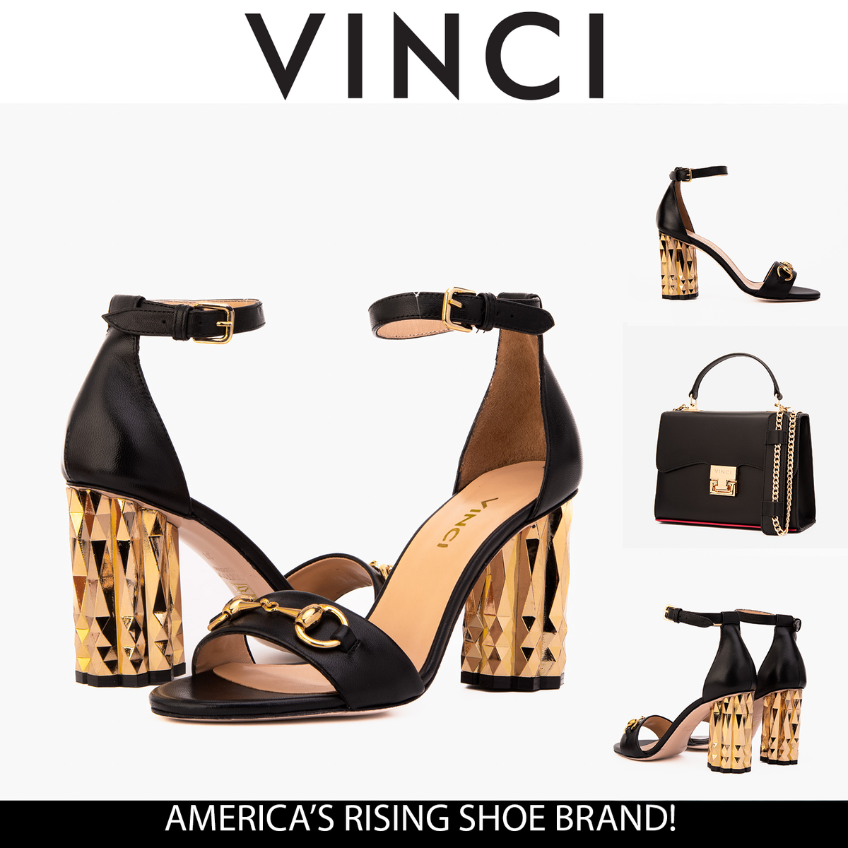 Vinci Leather The Avlonya Block Heel Black Leather Ankle Strap Women Sandal – product view 7
