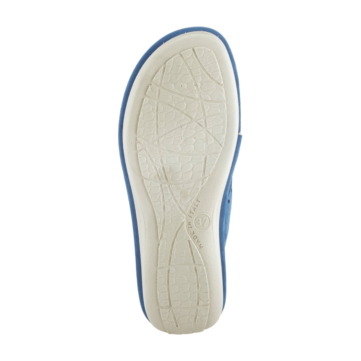 Flexus Pascalle slide sandal in blue, outsole view