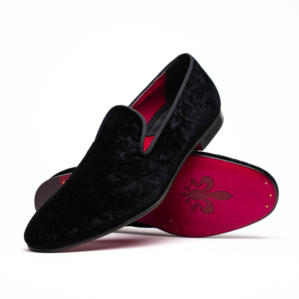 Zelli Italia 10-520-BLK FORMAL II Velvet Tuxedo Shoe, Black Side View