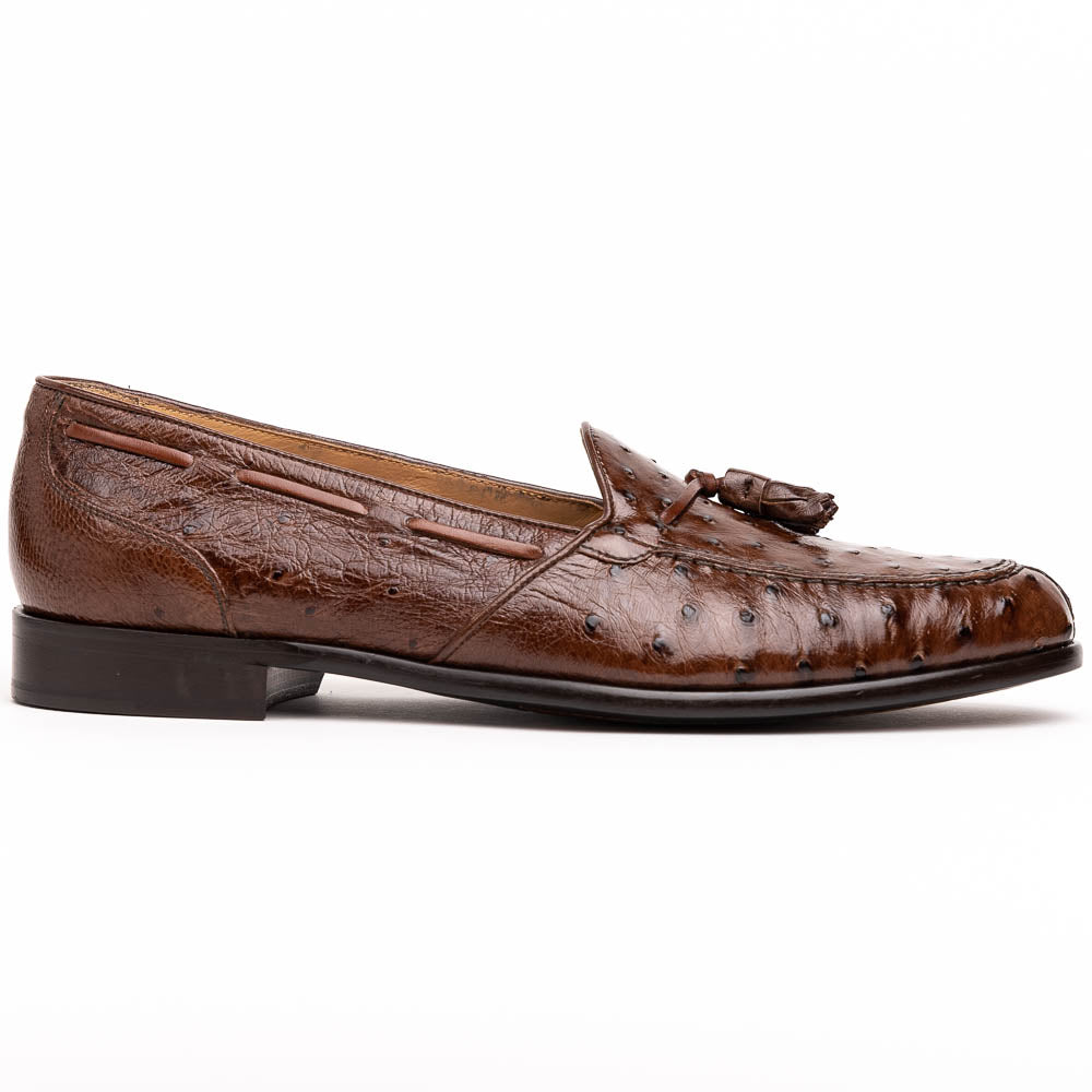 Zelli Italia 13-581-BRN FRANCO Ostrich Tassel Loafer, Brown Front View