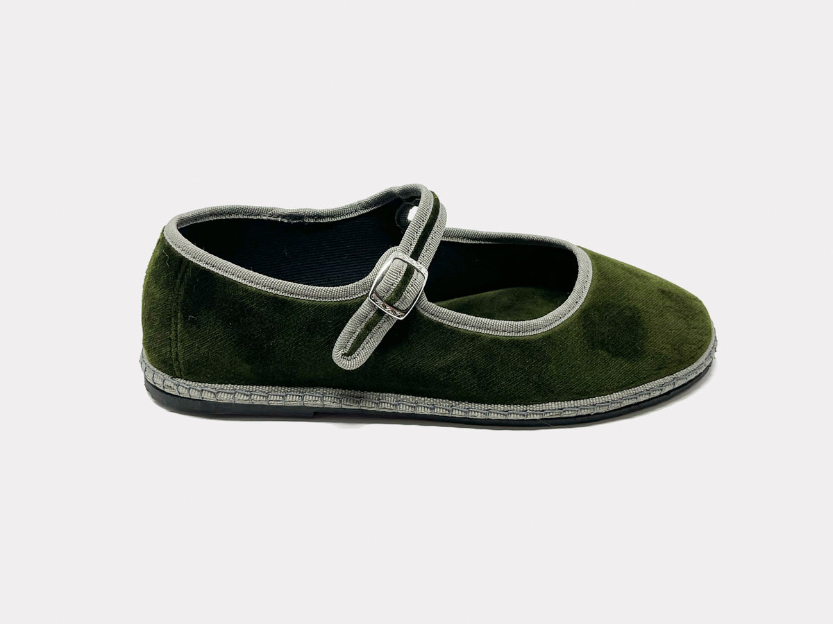 SantM Mary Jane Furlane Forest Green – side view