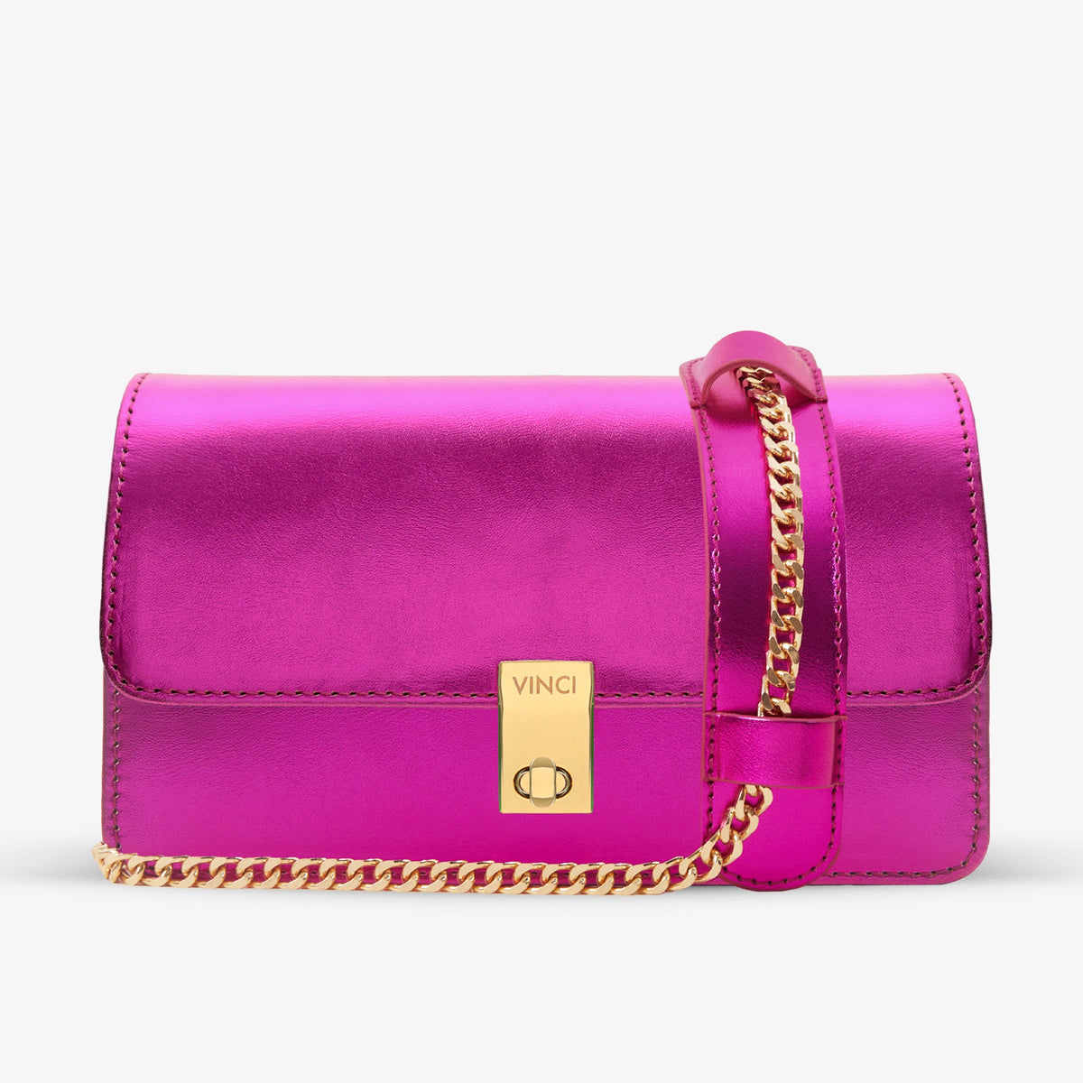 Vinci Leather The Torola Fuchsia Handbag
