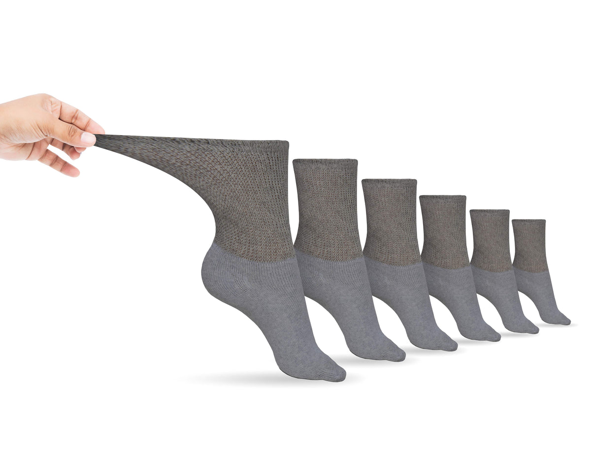 Non-binding Cotton Diabetic Crew Socks (6-pair Pack) – product view 3