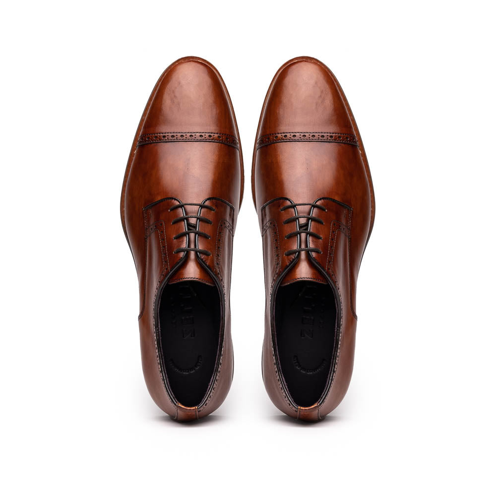 Zelli Italia Men's 25-548-CGN GIOVANNI Italian Calfskin Lace Up Cognac