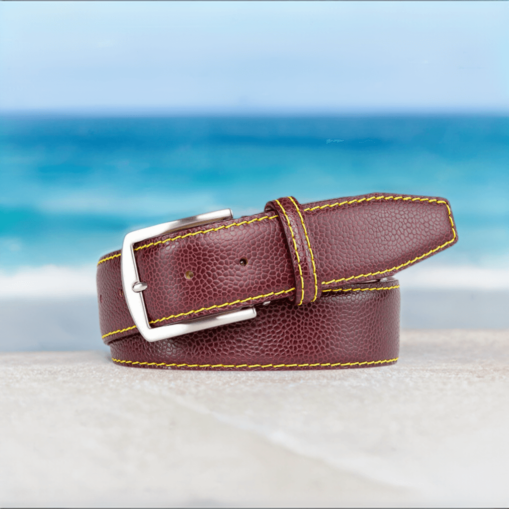 Burgundy French Pebble Grain Belt