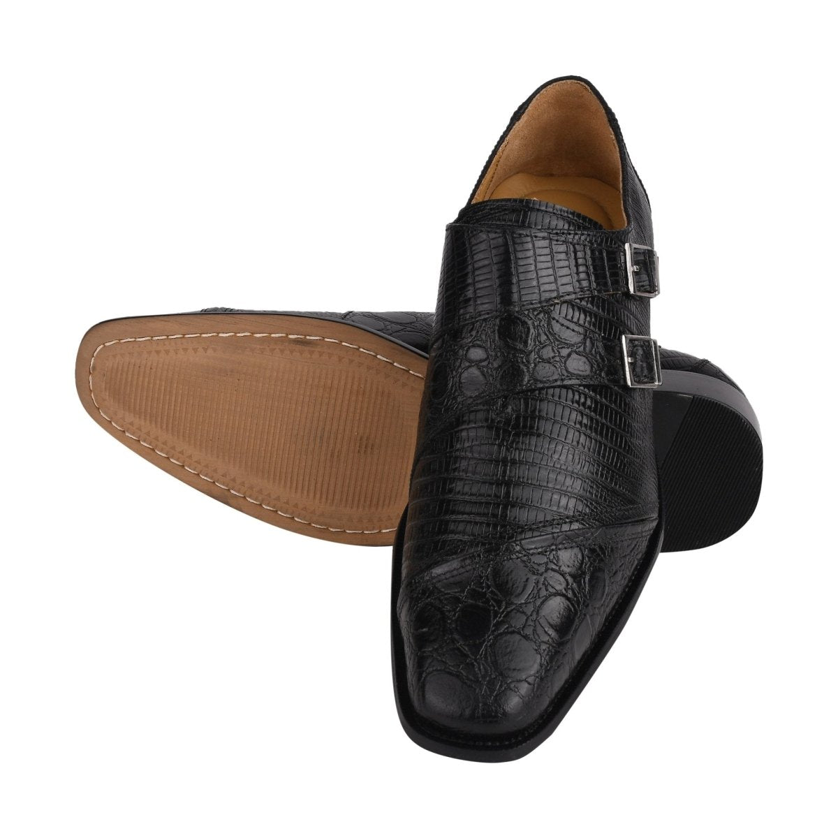 Liberty Zeno Grace Men’s Double Monk Strap Dress Shoes – Genuine Leather Oxford Style Formal Shoes