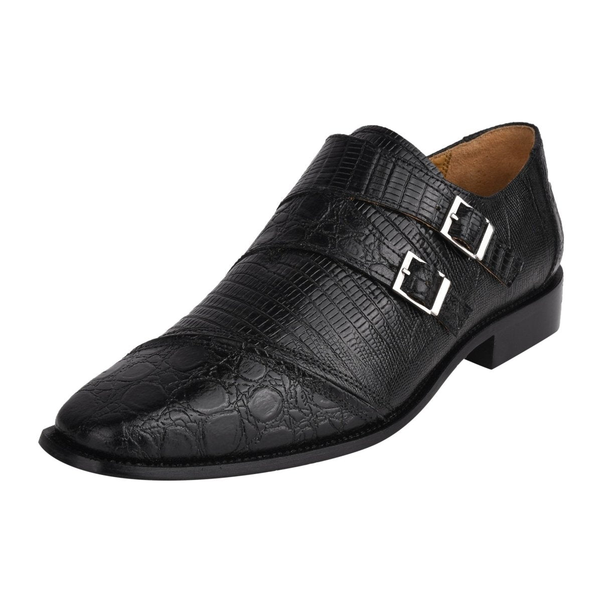 Liberty Zeno Grace Men’s Double Monk Strap Dress Shoes – Genuine Leather Oxford Style Formal Shoes