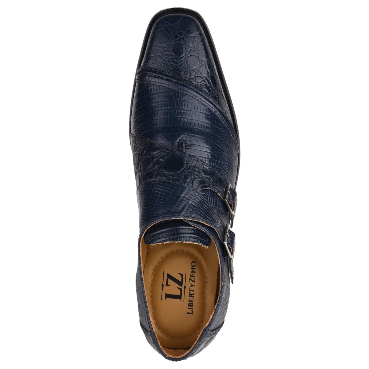 Liberty Zeno Grace Men’s Double Monk Strap Dress Shoes – Genuine Leather Oxford Style Formal Shoes