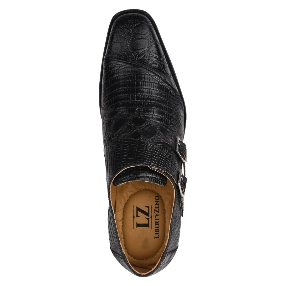 Liberty Zeno Grace Men’s Double Monk Strap Dress Shoes – Genuine Leather Oxford Style Formal Shoes