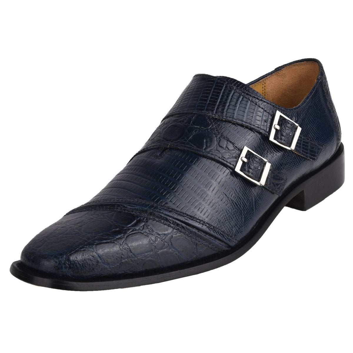 Liberty Zeno Grace Men’s Double Monk Strap Dress Shoes – Genuine Leather Oxford Style Formal Shoes
