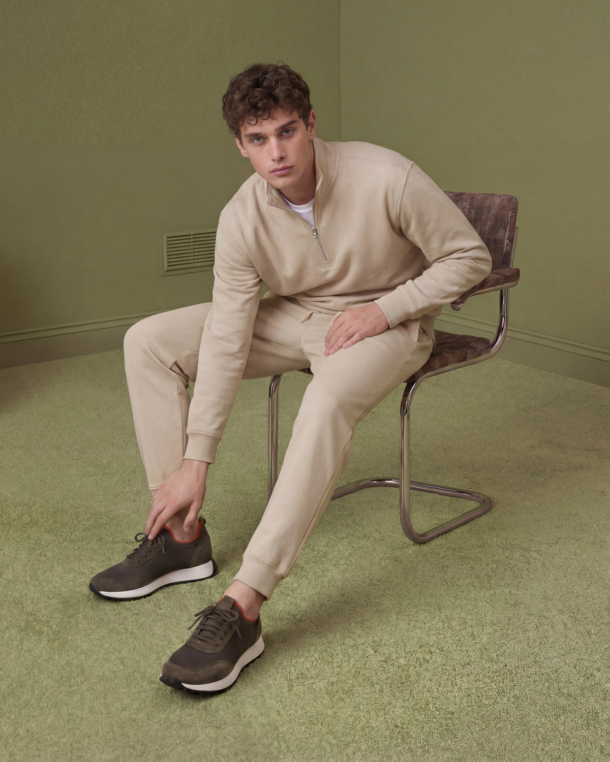 Vinci Leather The Berlin Green Suede Leather Men Sneaker – product view 11