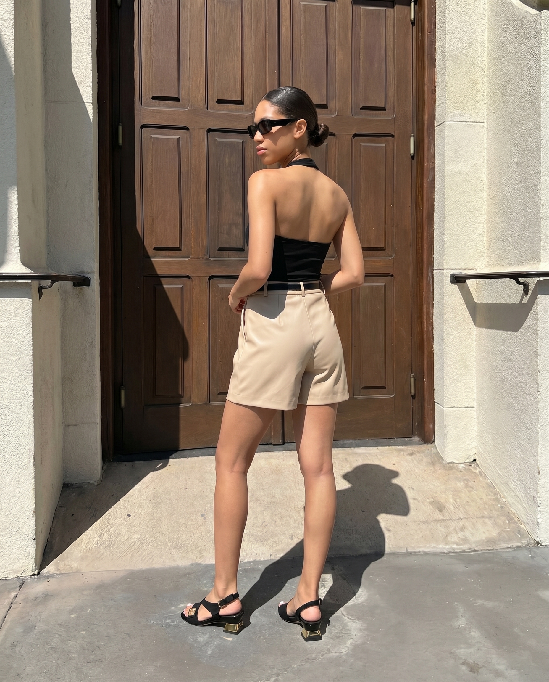 The Iconic Black Leather Women Sandal