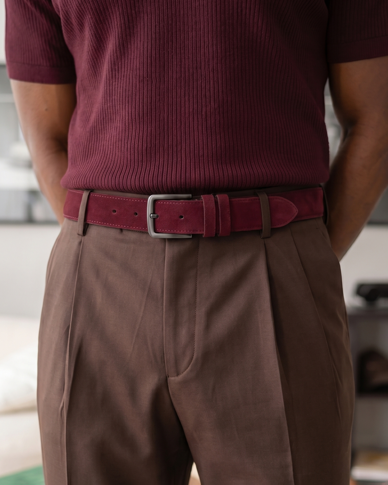 The Hudson Burgundy Suede Men Sneaker