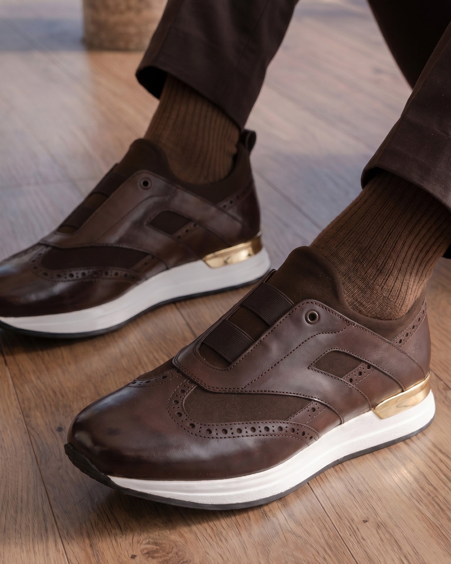 The Arcadia Brown Leather Men Sneaker
