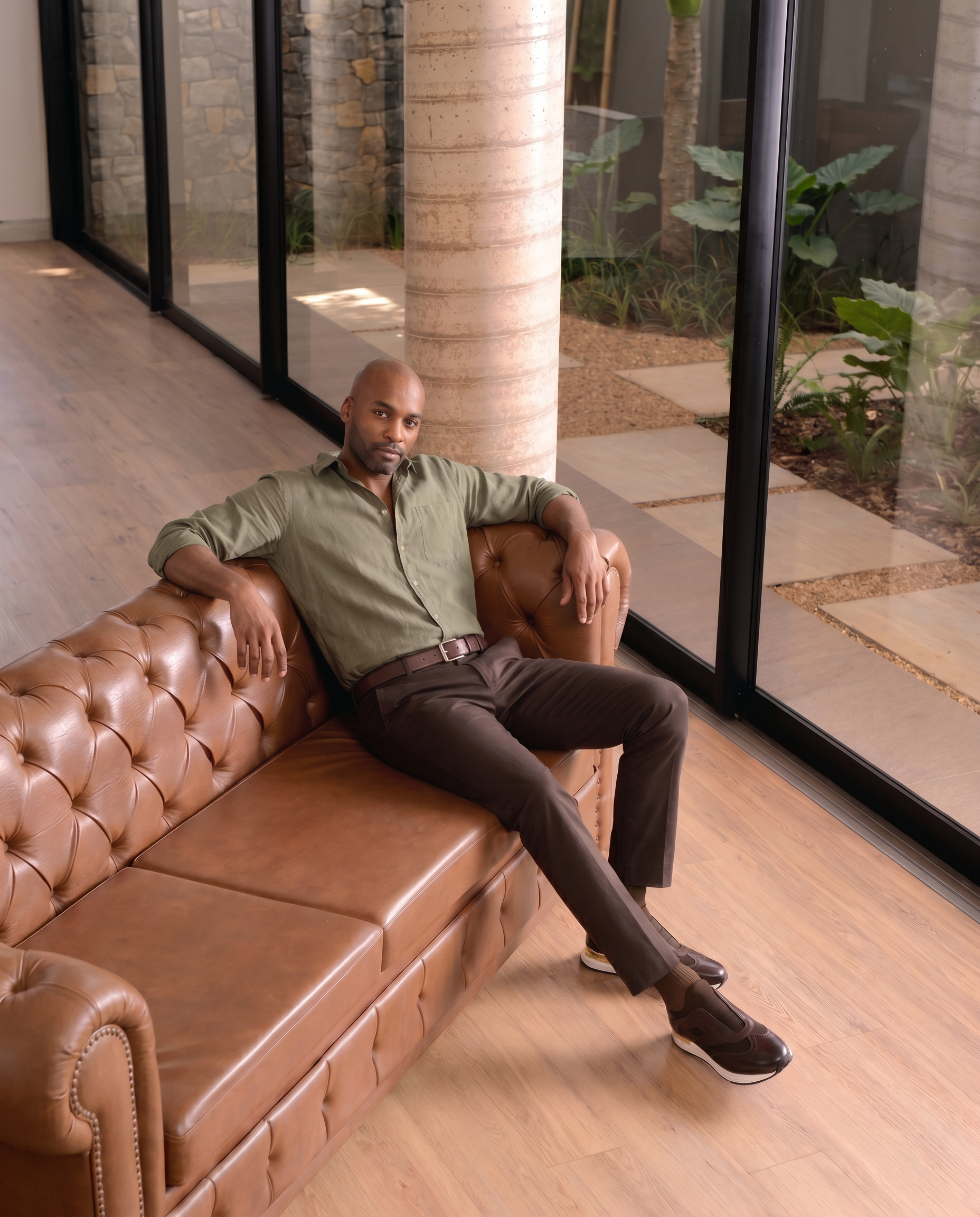 The Arcadia Brown Leather Men Sneaker