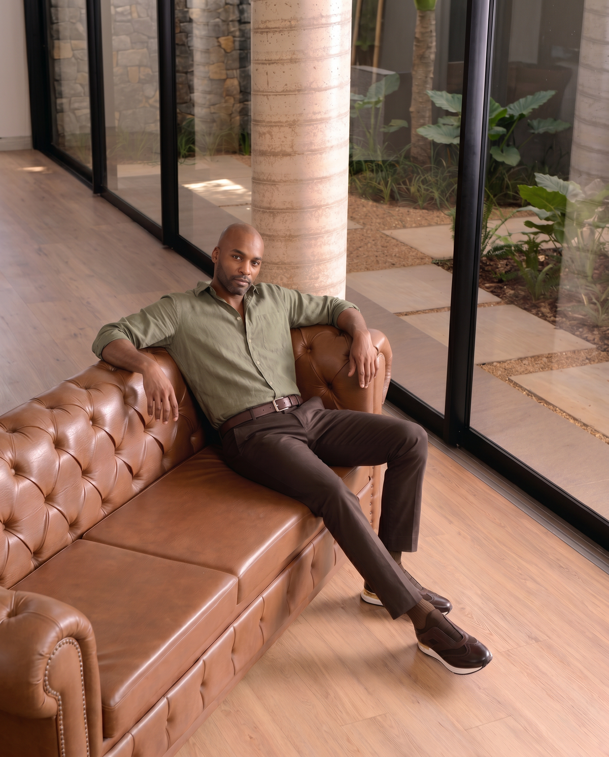 Vinci Leather The Arcadia Brown Leather Men Sneaker – product view 12