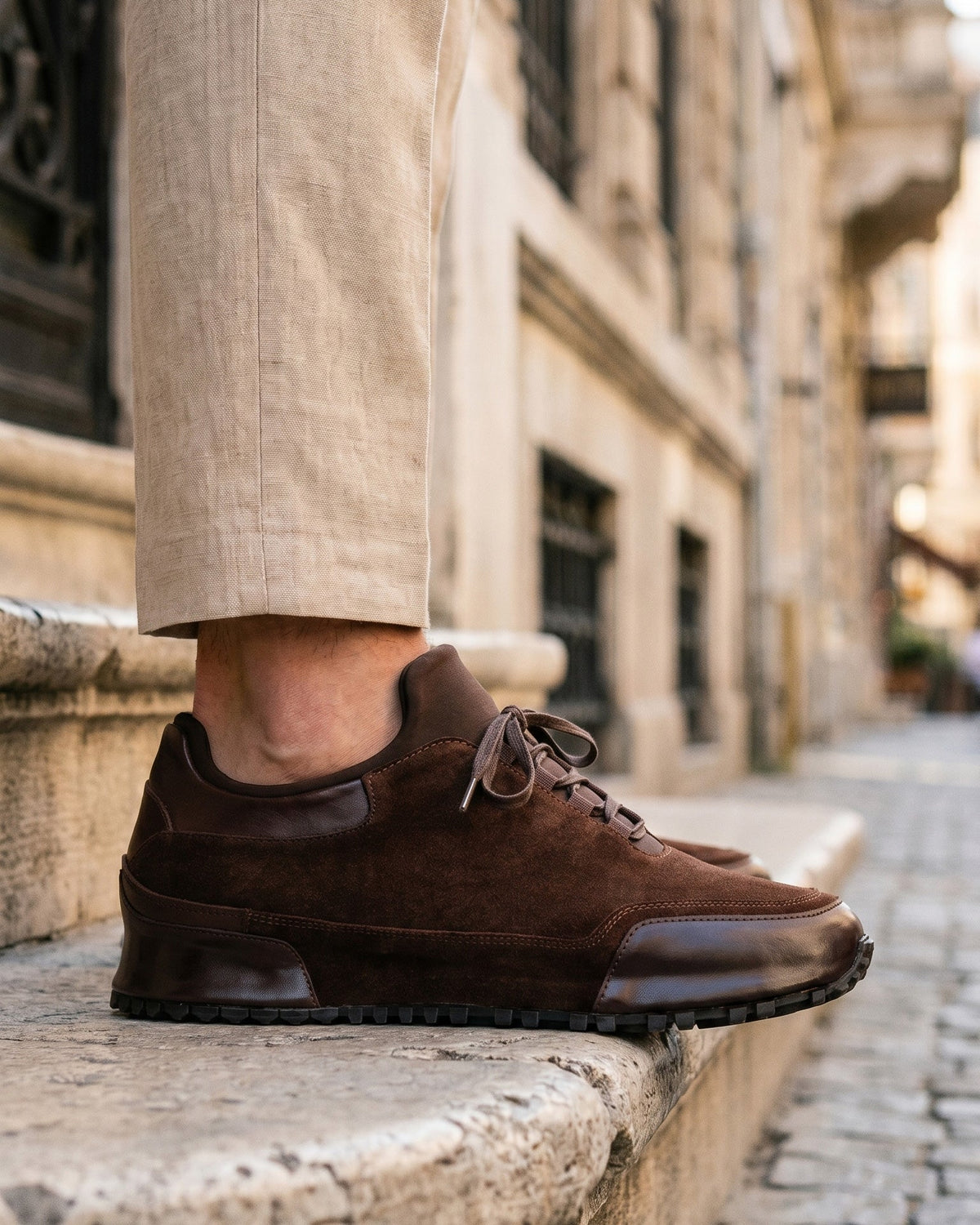 Vinci Leather The Hudson Brown Suede Men Sneaker – product view 8