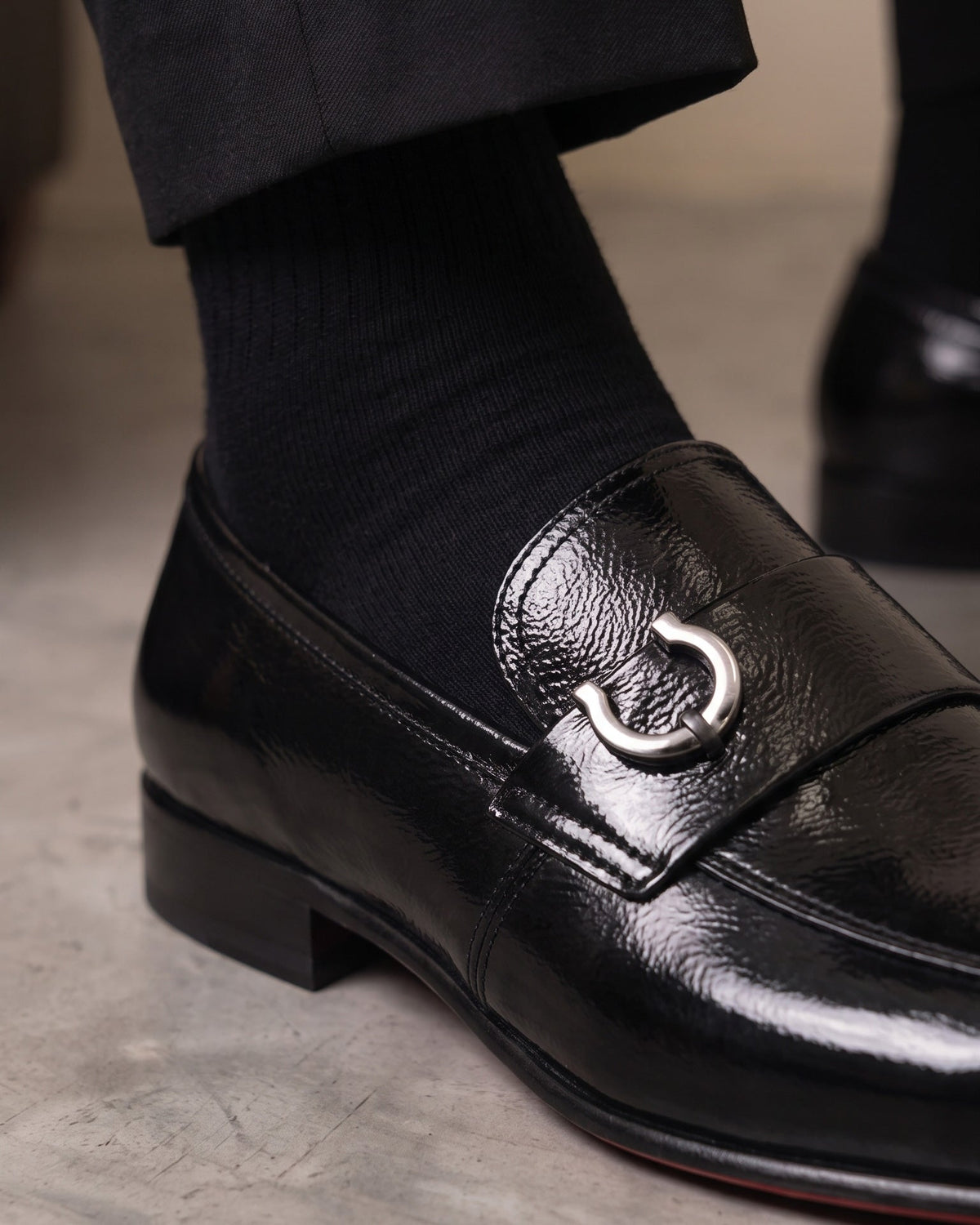 Vinci Leather The Blackwell Black Patent Bit Loafer Men Shoe – product view 11