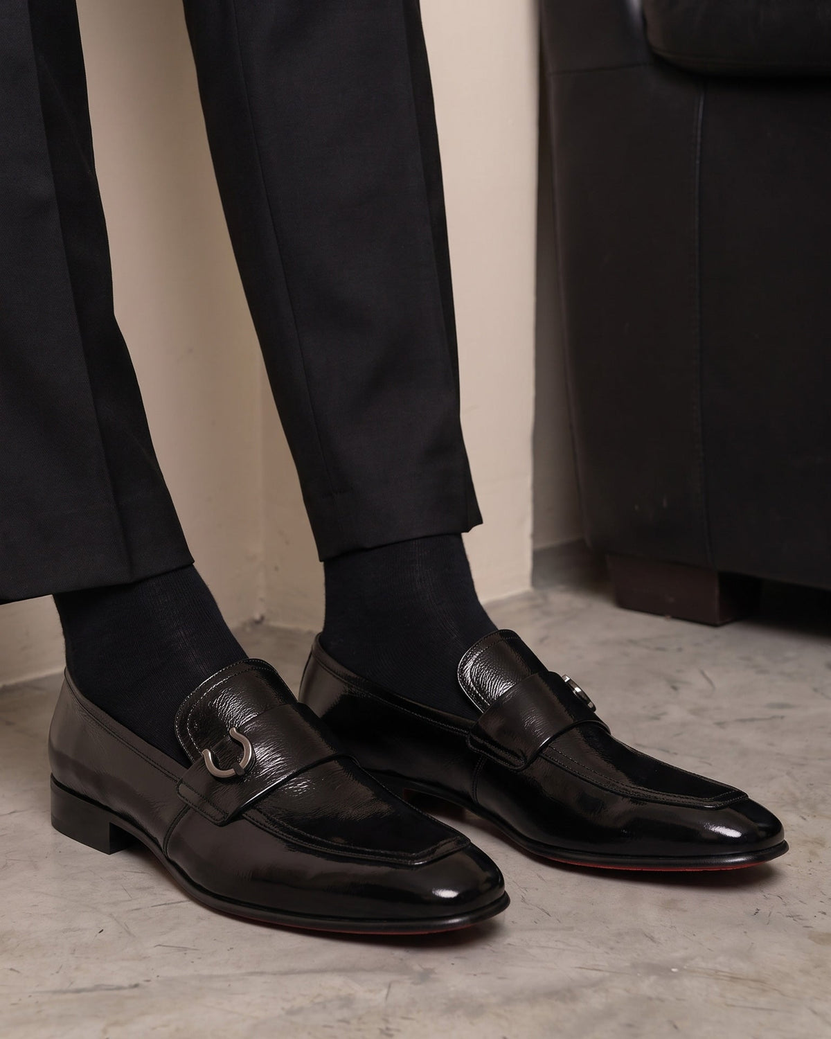 Vinci Leather The Blackwell Black Patent Bit Loafer Men Shoe – product view 12
