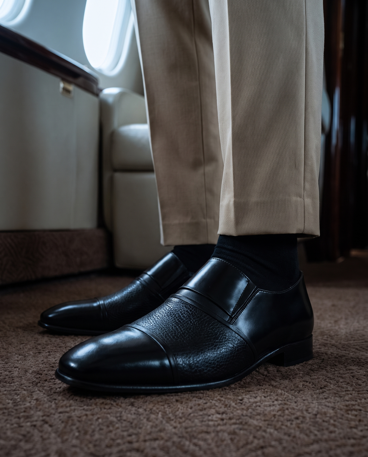 Vinci Leather The Everest Black Leather Cap Toe Dress Loafer Men Shoe – product view 11