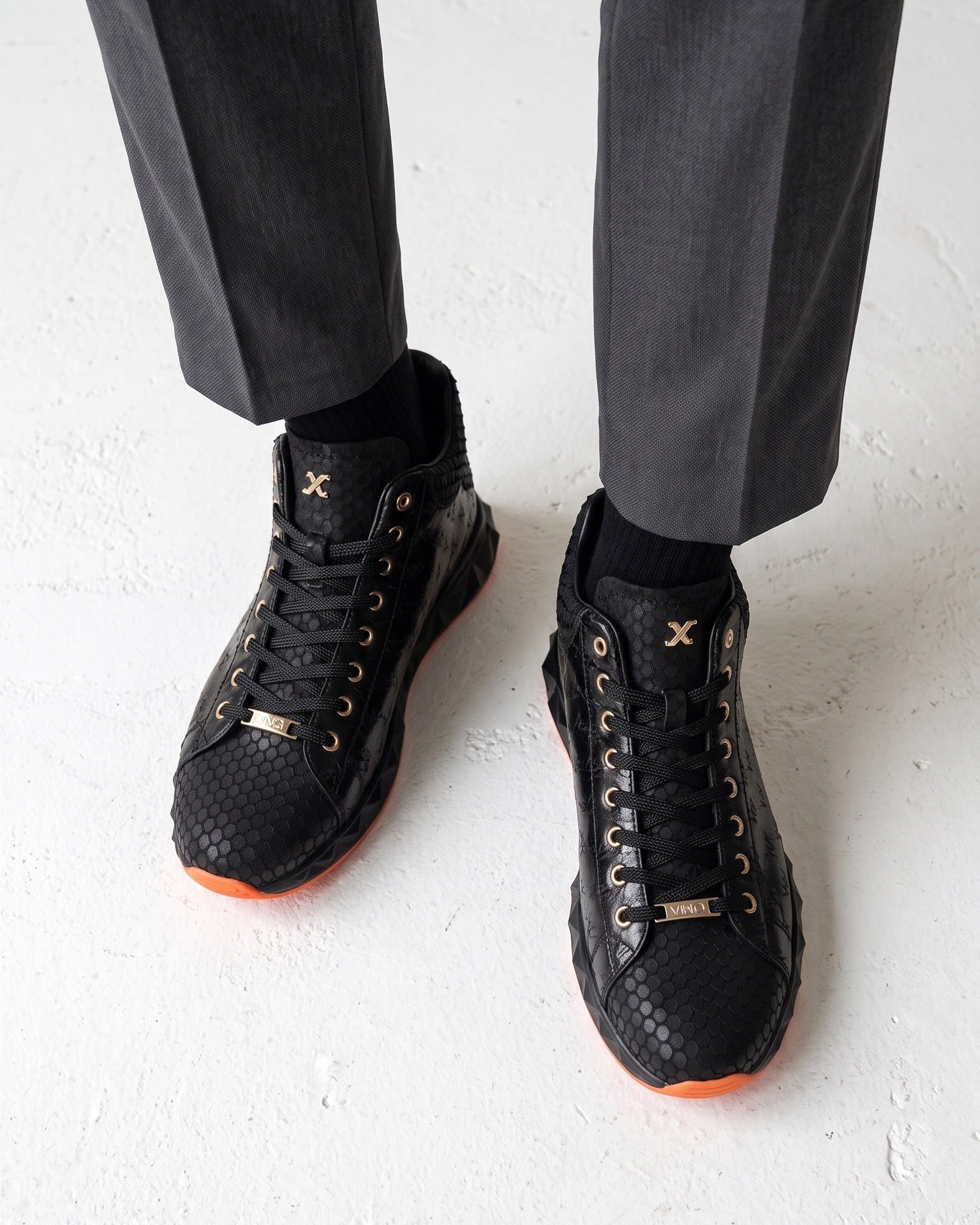 The Caesars Black Leather High-Top Men Sneaker