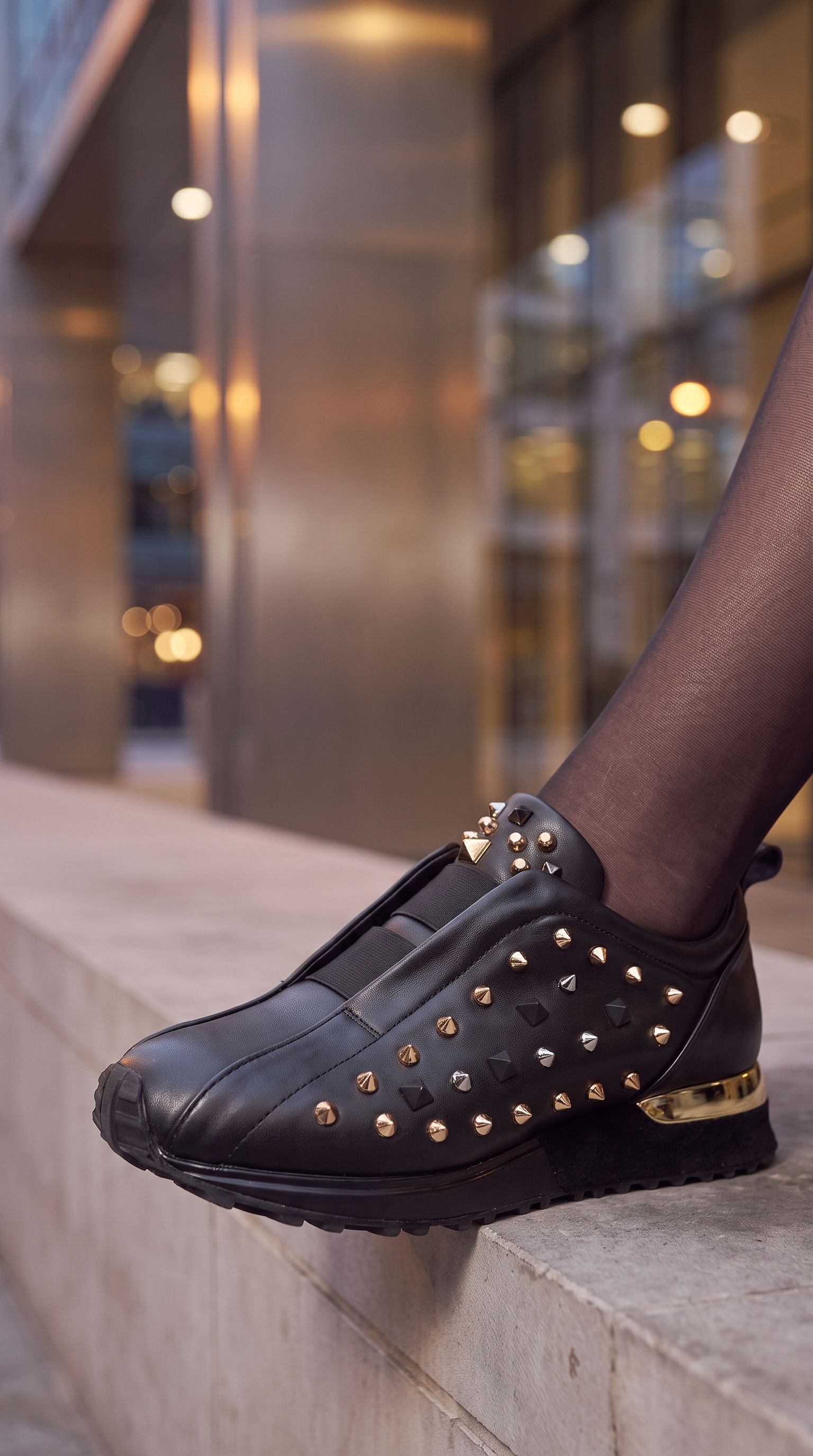 The Infanta Black Spike Leather Women Sneaker Limited Edition