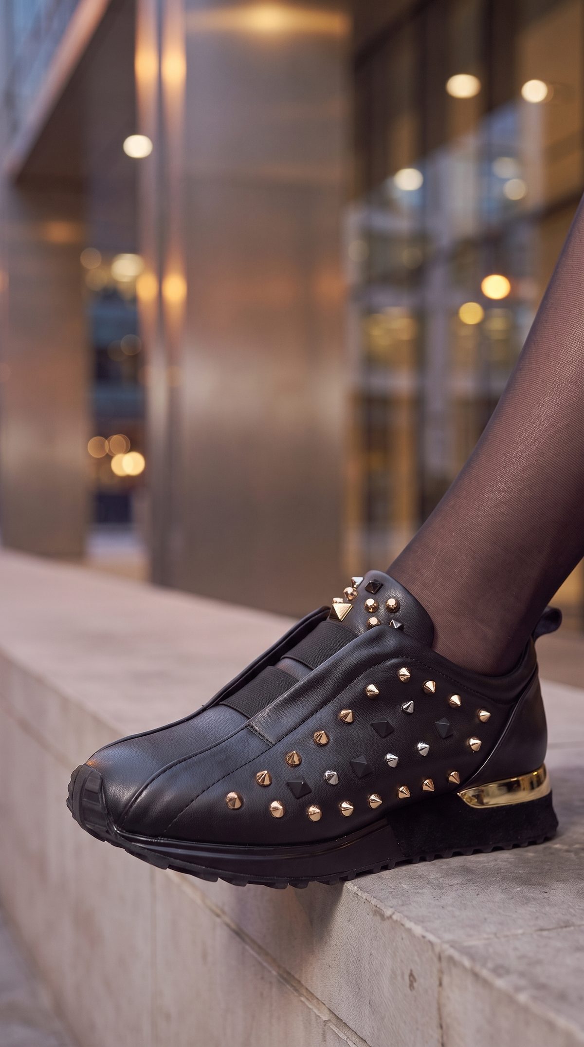 Vinci Leather The Infanta Black Spike Leather Women Sneaker Limited Edition – product view 6
