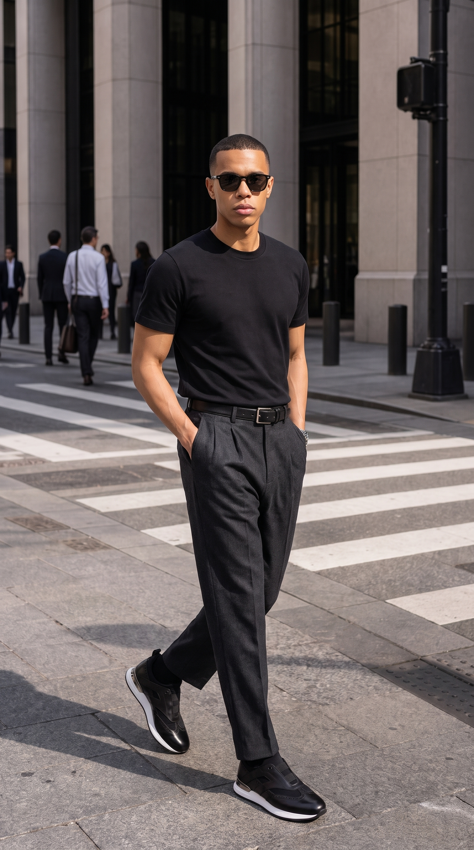 The Arcadia Black Leather Men Sneaker