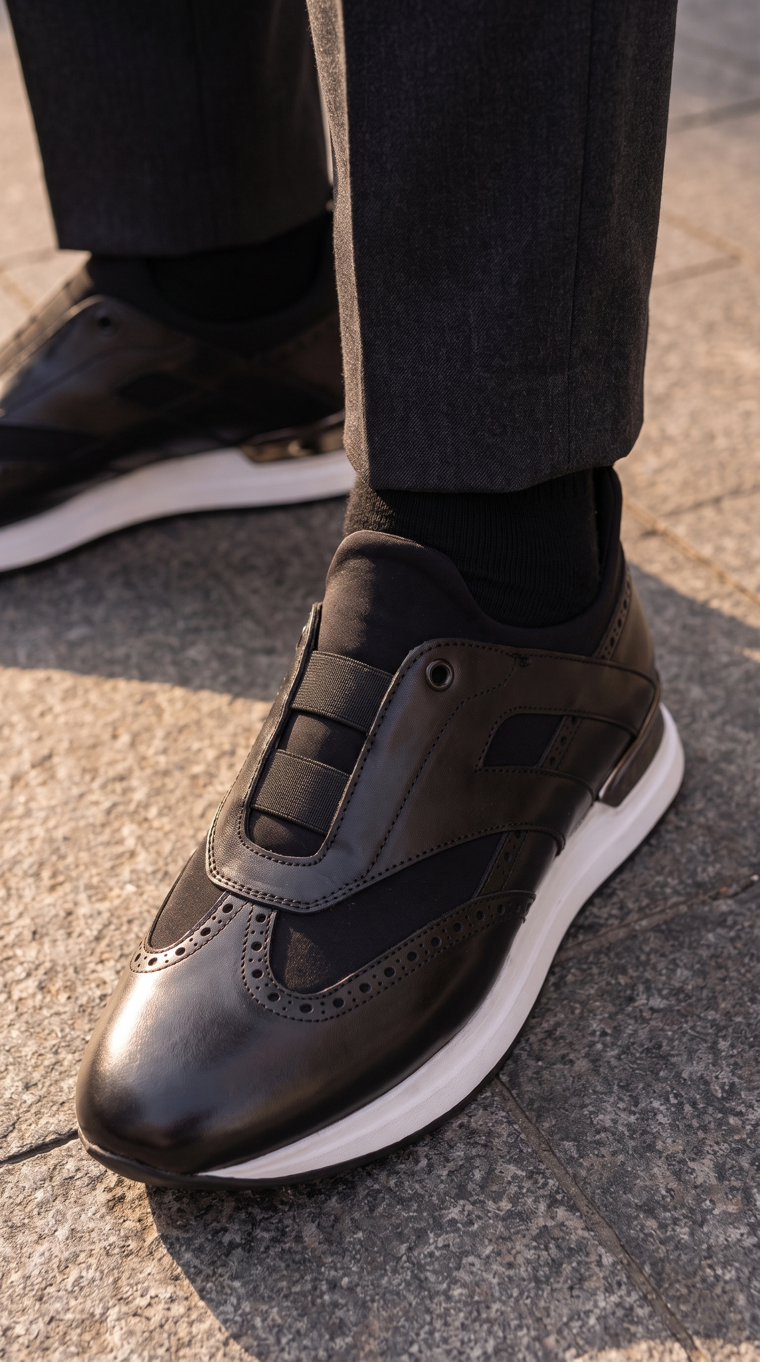 The Arcadia Black Leather Men Sneaker