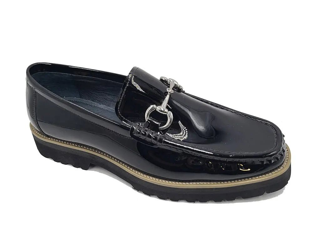 Carrucci Shoes Horse Bit Lug Sole Loafer Leather Full Leather Lining