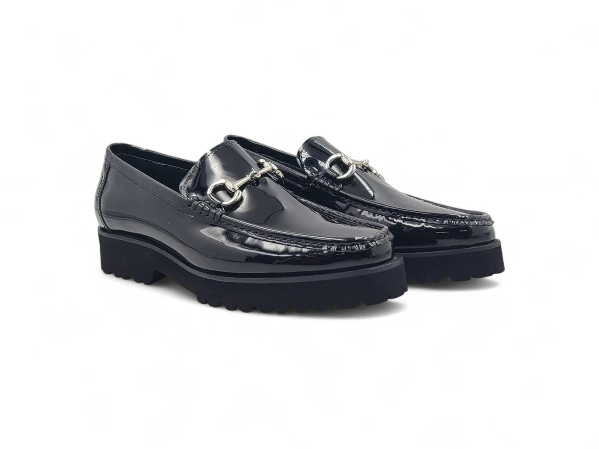 Carrucci Shoes Horse Bit Lug Sole Loafer Leather Full Leather Lining