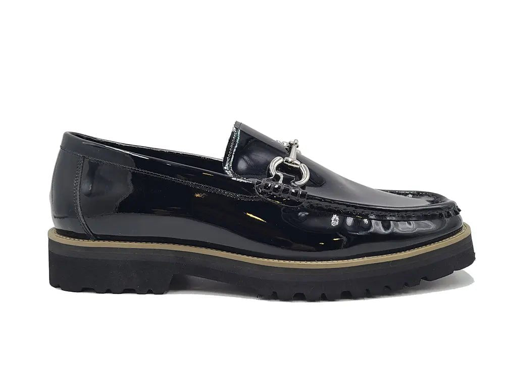 Carrucci Shoes Horse Bit Lug Sole Loafer Leather Full Leather Lining