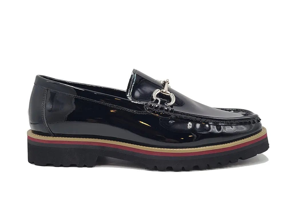 Carrucci Shoes Horse Bit Lug Sole Loafer Leather Full Leather Lining