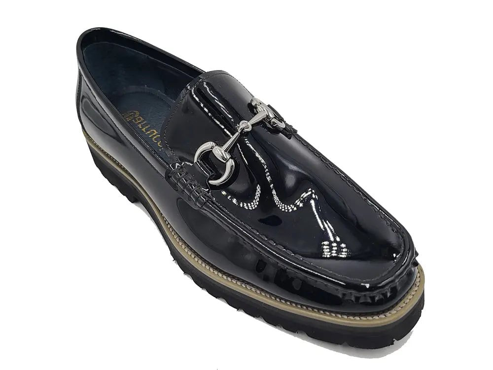 Carrucci Shoes Horse Bit Lug Sole Loafer Leather Full Leather Lining