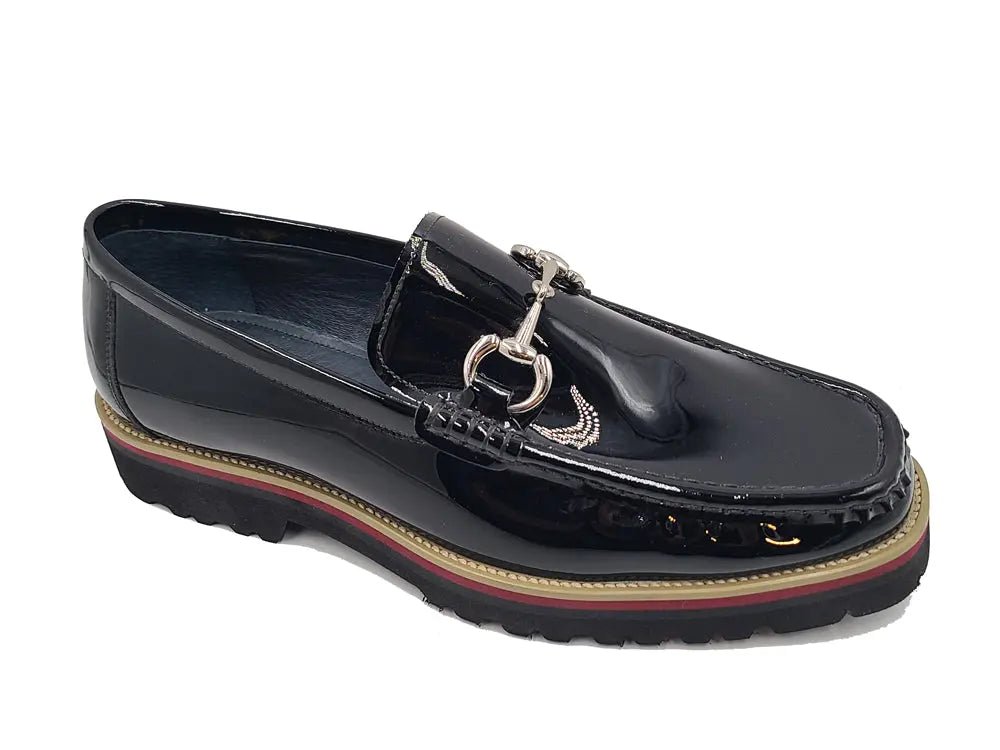 Carrucci Shoes Horse Bit Lug Sole Loafer Leather Full Leather Lining