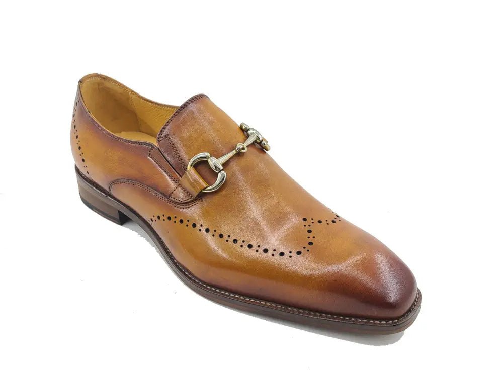 Carrucci Shoes Horsebit Wingtip Loafer Calfskin Burnished KL90101